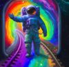 Astronaut welcoming you to a magical portal to a better world